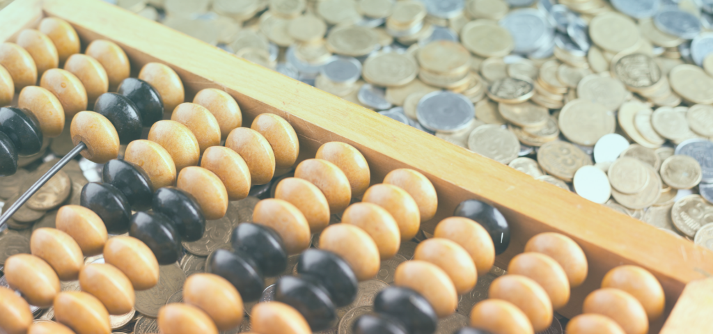 Abacus and coins