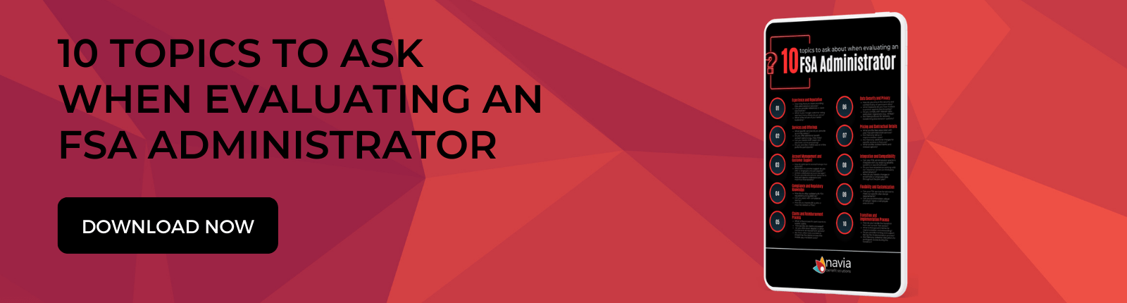 Clickable link to how to evaluate an FSA administrator infographic